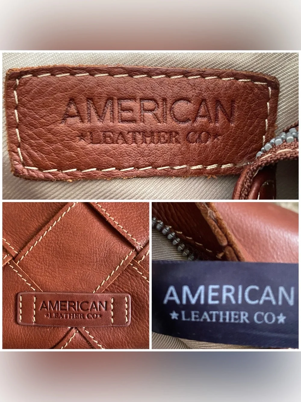 AMERICAN LEATHER CO MERCER WOVEN LEATHER TOP ZIP HOBO